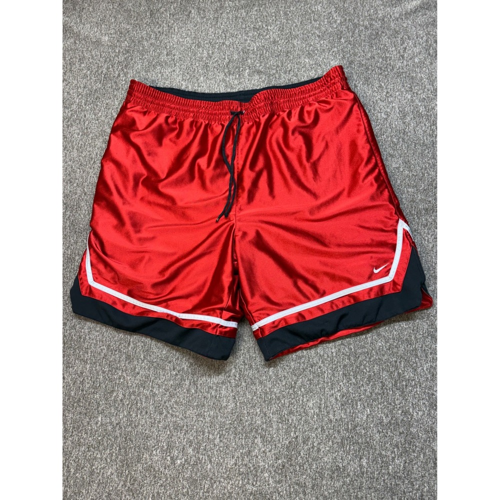 Vintage‎ Nike Shorts Mens XL- XXL Red Reversible Y2K Silky Dazzle Basketball
